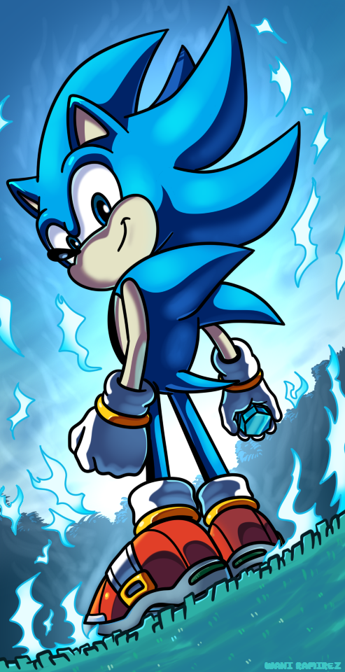 SUPER SONIC GOD (BLUE) by SarkenTheHedgehog on DeviantArt