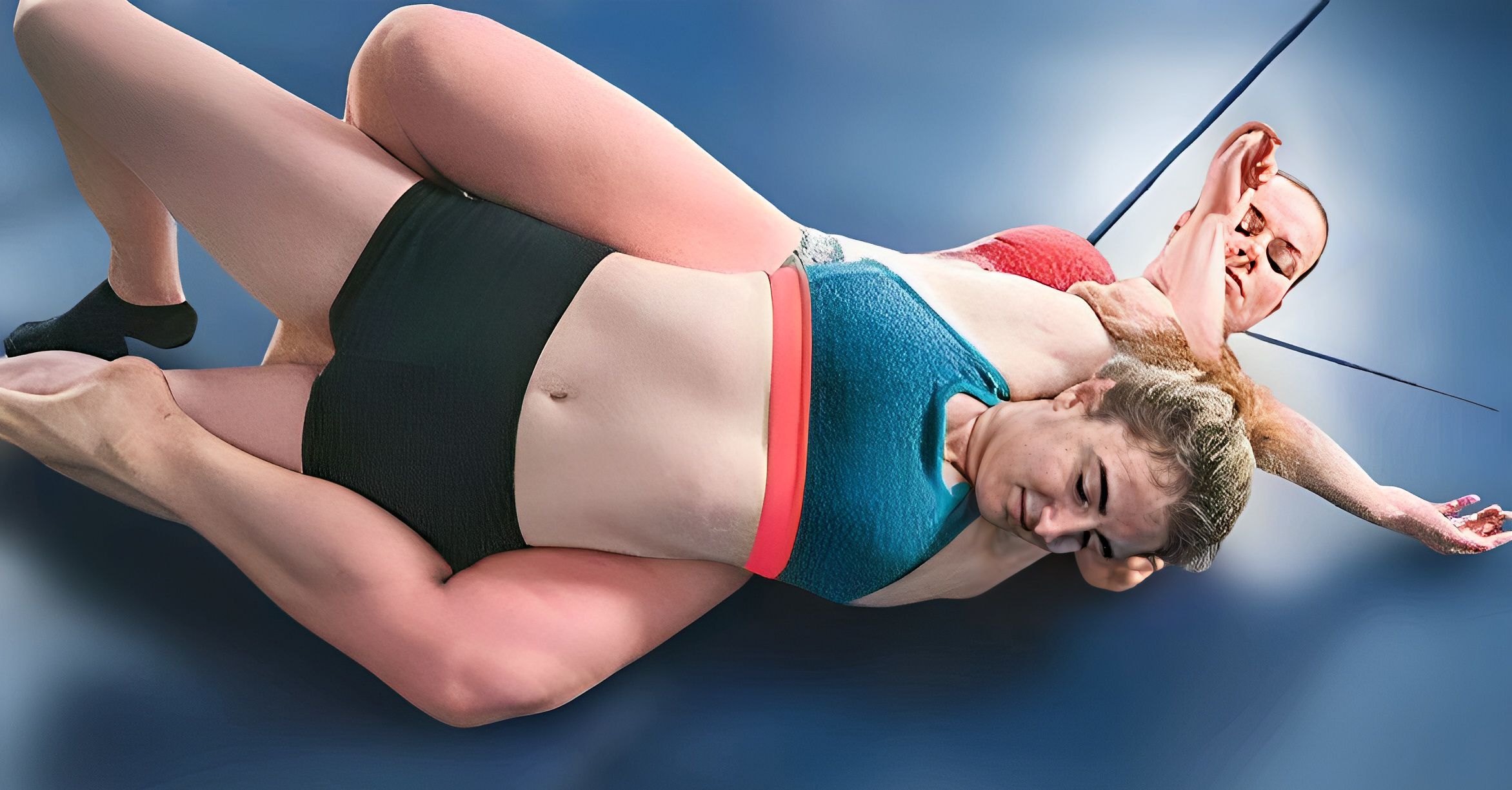 Penelope is stretched via full nelson body scissor by chilllme on