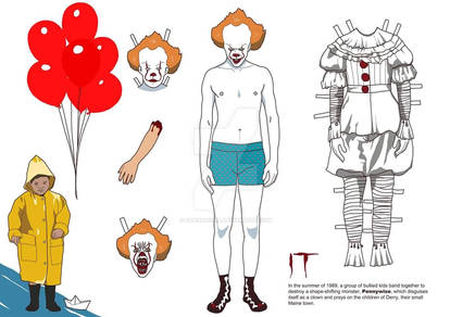 Pennywise paper doll