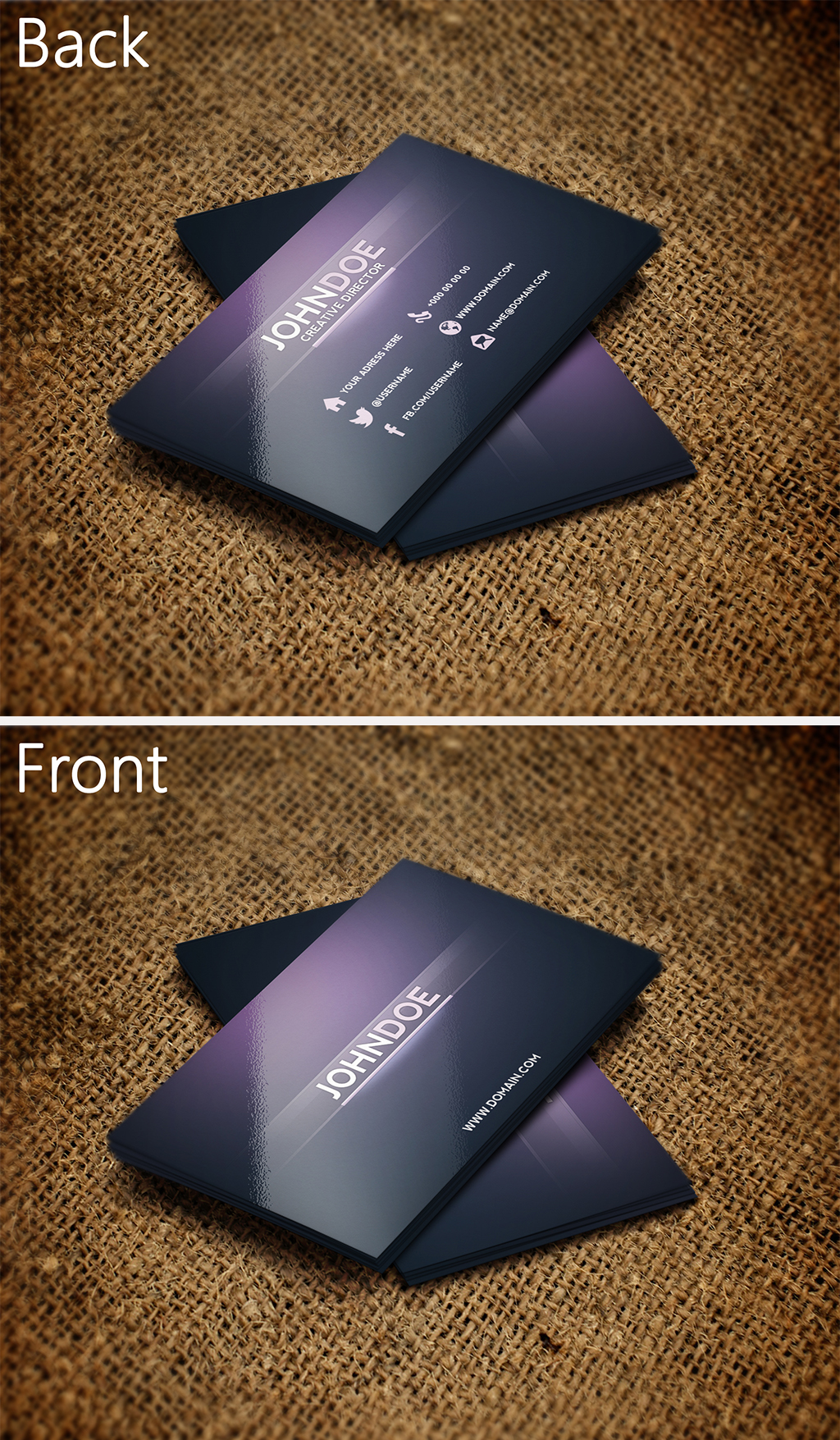 Creative Purple Business Card