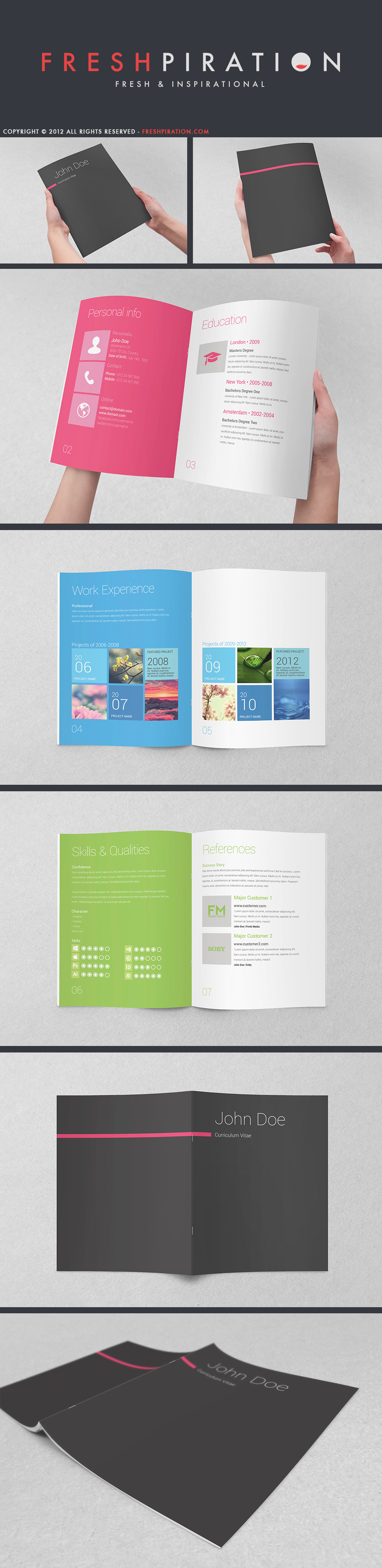 Metro Inspired Clean Resume Booklet (8 Pages) by SMHYLMZ