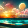 The colorful exploding beach