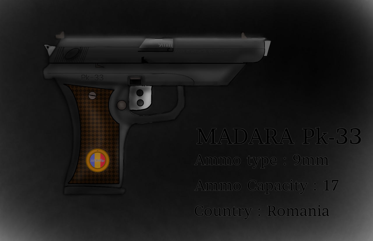 PK-33 semi auto pistol (Original gun drawn by me!) by xid111 on DeviantArt