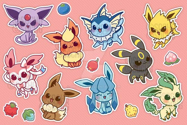 Eeveelution Sticker / Wallet by Aniteen9 on DeviantArt