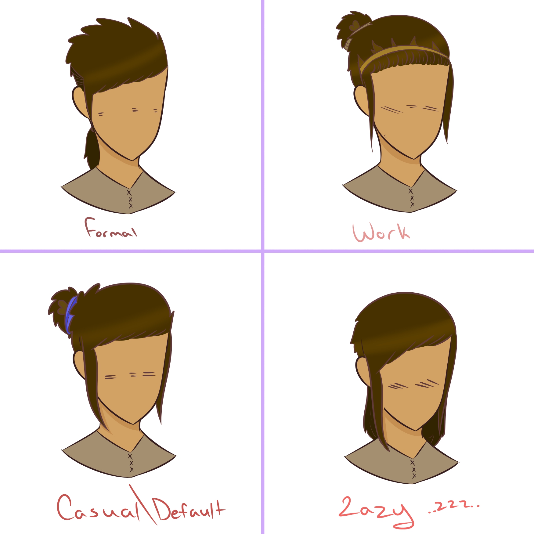 Vincent Hair Style Ref Sheet