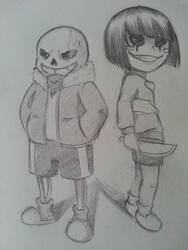 Neko: Sans VS. Chara Undertale Fanart