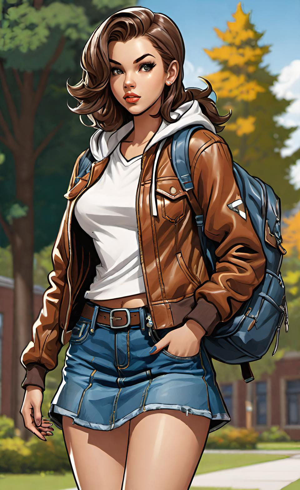 And Collage Deviantart College student on her way to class-001 by 11001001AI on DeviantArt