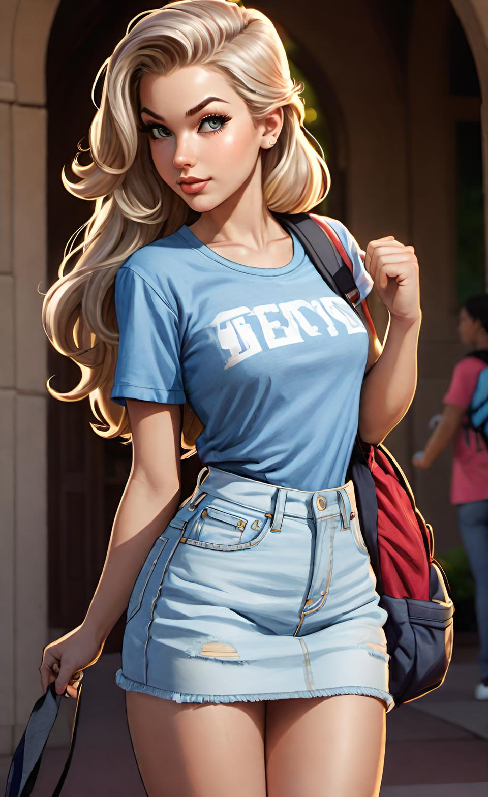 And Collage Deviantart College student on her way to class-003 by 11001001AI on DeviantArt