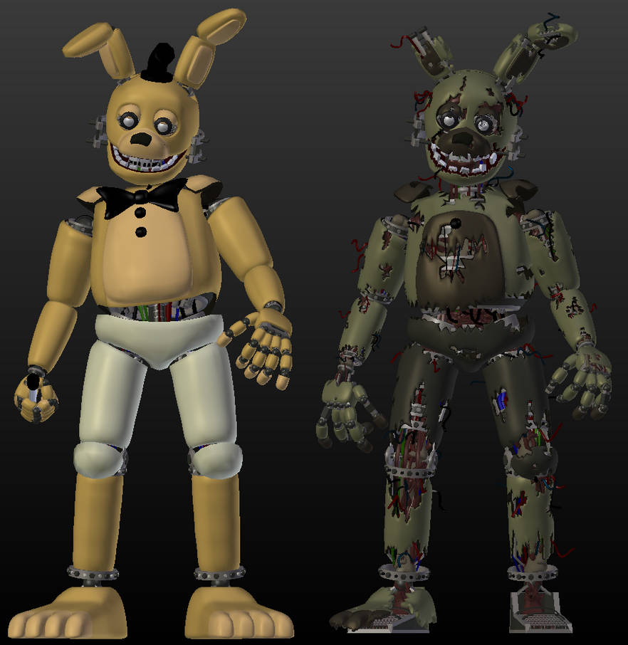 Regular spring bonnie and springtrap models by CursedManR on DeviantArt