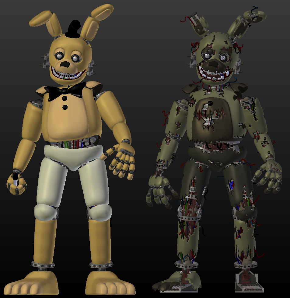 Regular spring bonnie and springtrap models by CursedManR on DeviantArt