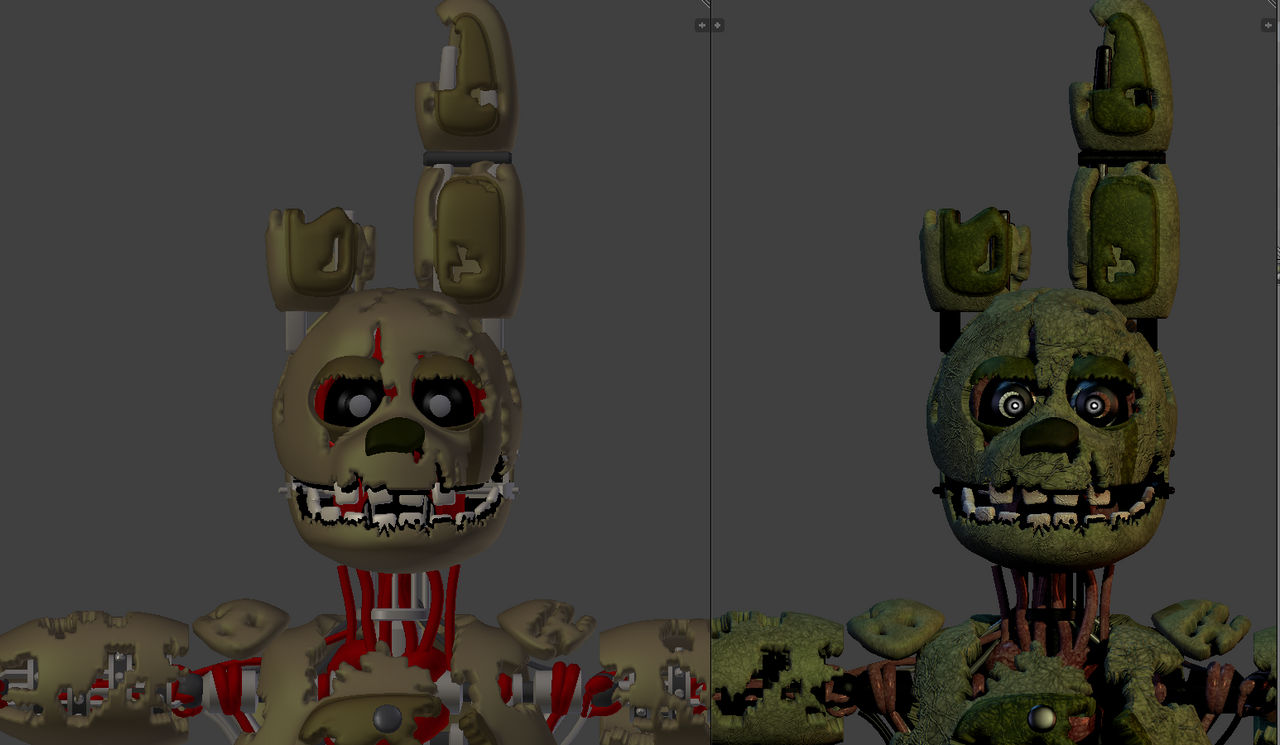 accurate springtrap model v2 by CursedManR on DeviantArt