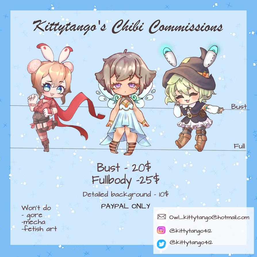 Chibi Comission sheet by kittytango on DeviantArt