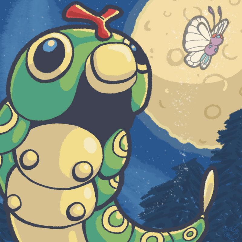 Caterpie and the Moon