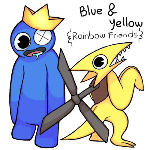 Rainbow Friends: Blue and Yellow artwork by pocolocopoco on DeviantArt