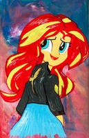 Sunset Shimmer with Phoenix Jacket by AquilaTEagle