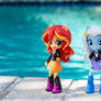 Sunset and Trixie at the Pool