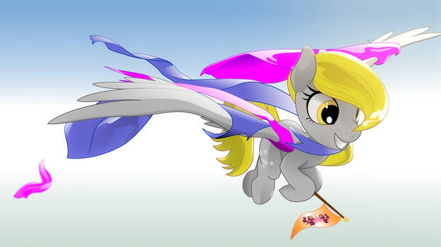Derpy Hooves after flying through fabric
