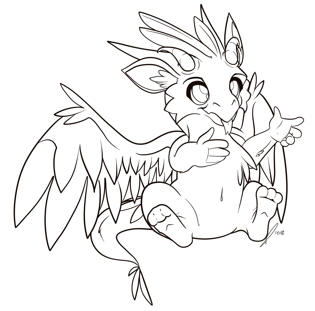 Dragon Whelp Lineart