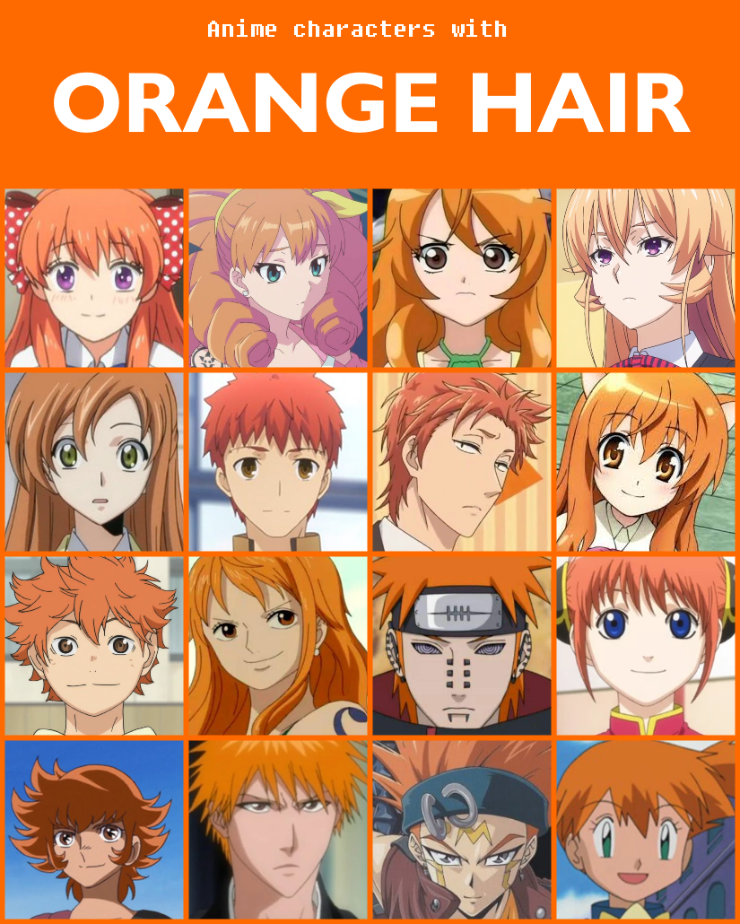 Anime girl with orange hair