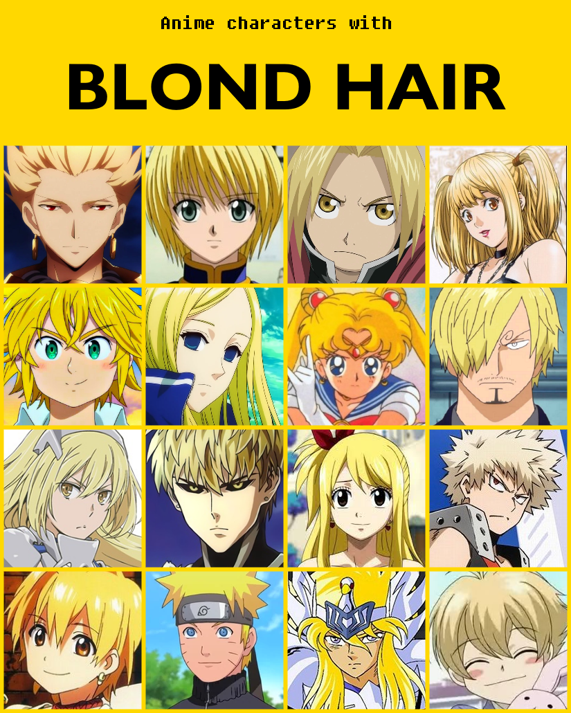Anime characters with blond hair [V2] by jonatan7 on DeviantArt