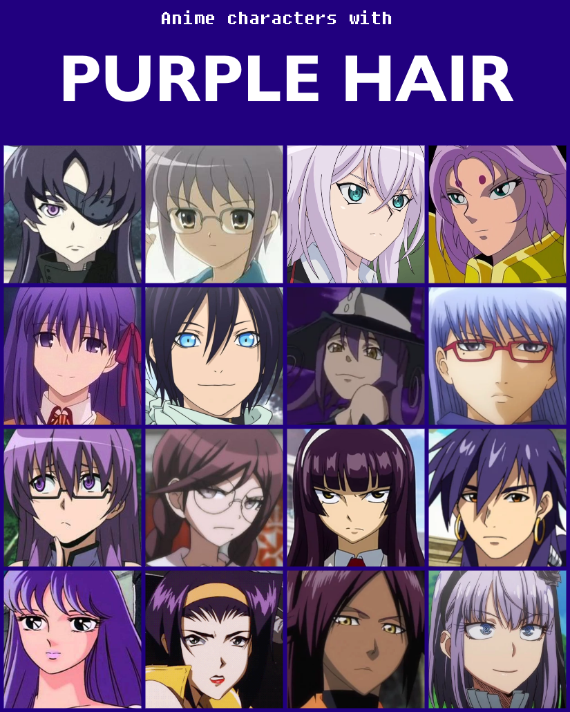 Anime characters with purple hair [V2] by jonatan7 on DeviantArt