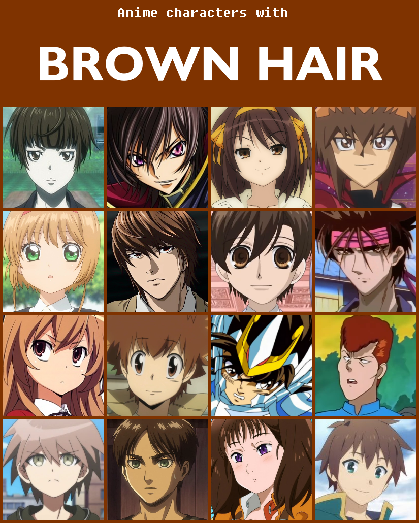 Anime characters with brown hair [V2] by jonatan7 on DeviantArt