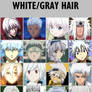 Anime characters with white/gray hair [V2]