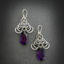 earrings with amethyst