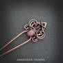 hairpin with rhodochrosite