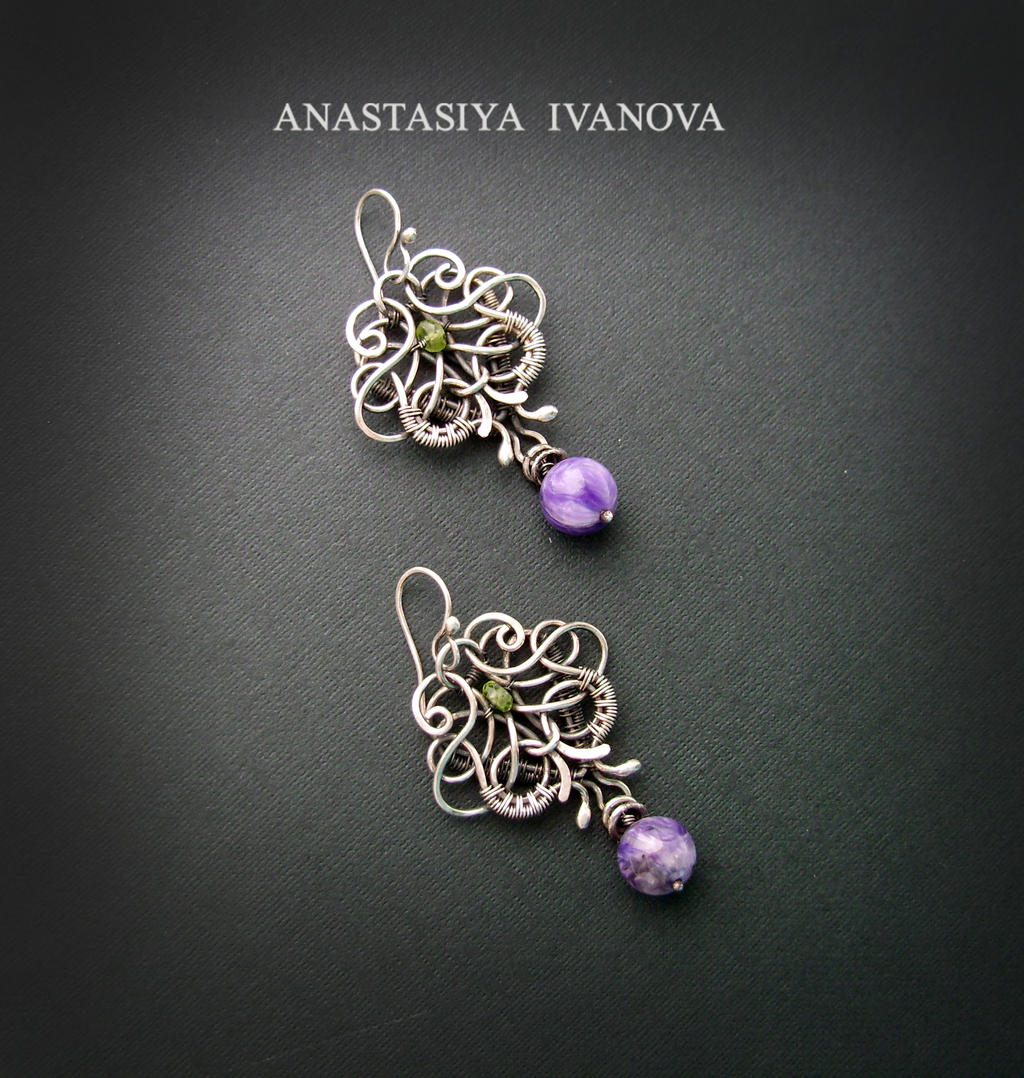 Iv83 earrings charoite by nastya-iv83 on DeviantArt