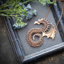 Copper dragon necklace