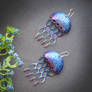 titanium medusa earrings with amethyst