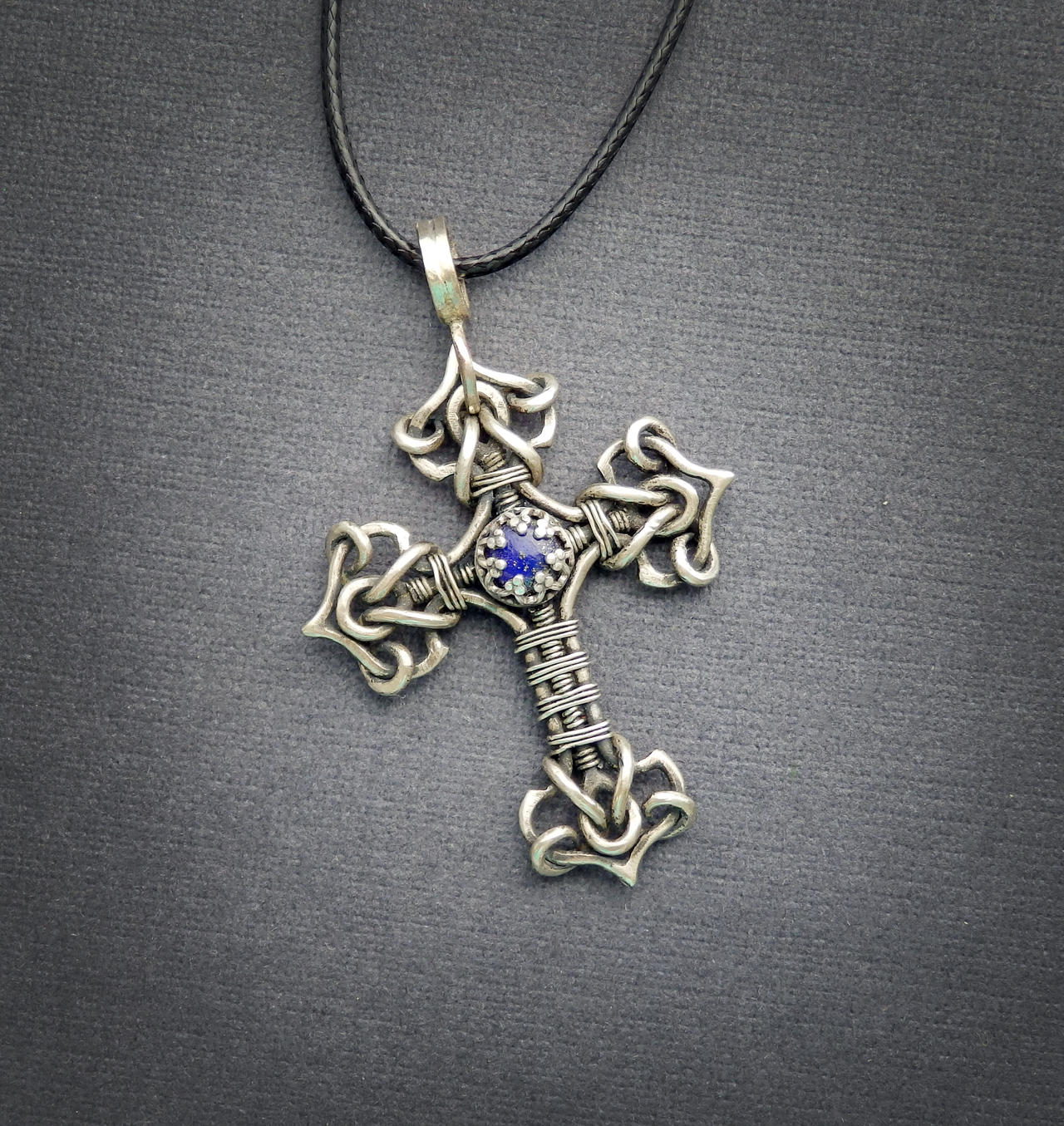 Iv83 Cross with lapis lazuli by nastya-iv83 on DeviantArt
