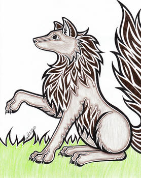 Brown Wolf Tatt Design