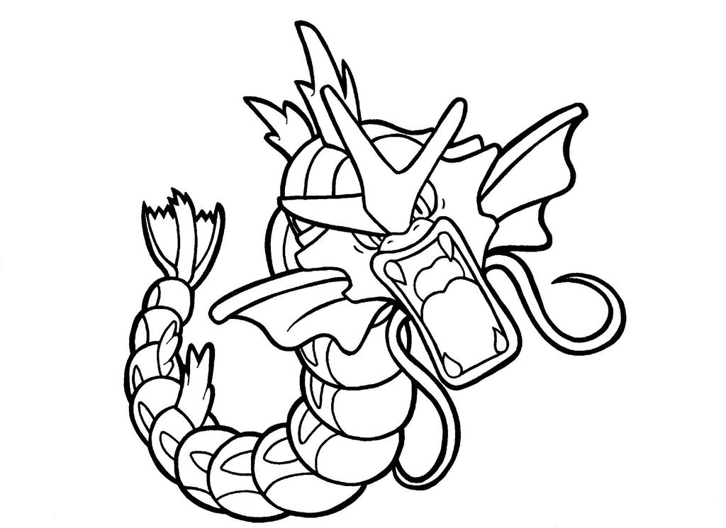 Gyarados Lineart #130 by ArticWolfSpirit on DeviantArt