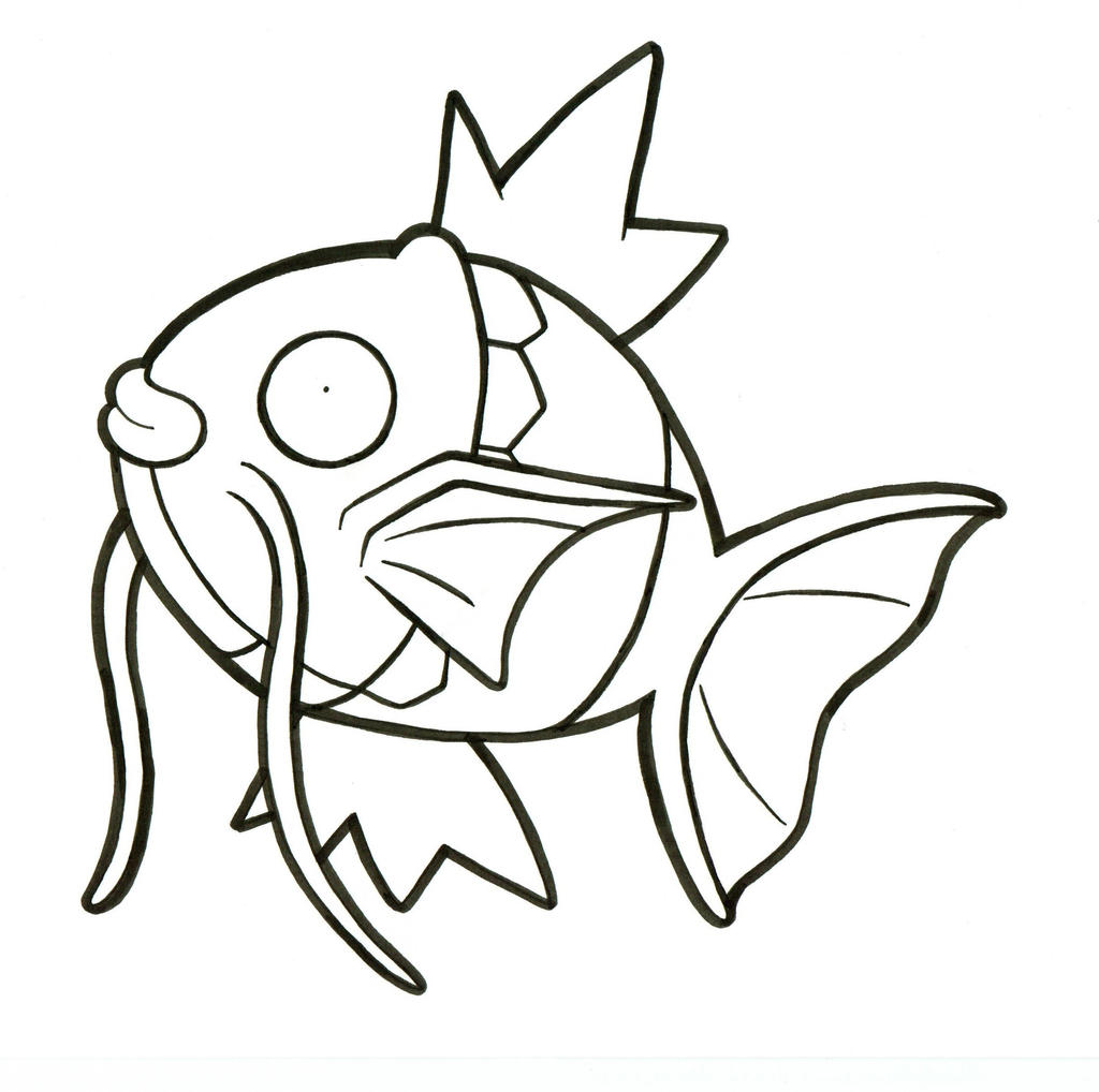 Magikarp Lineart #129 by ArticWolfSpirit on DeviantArt