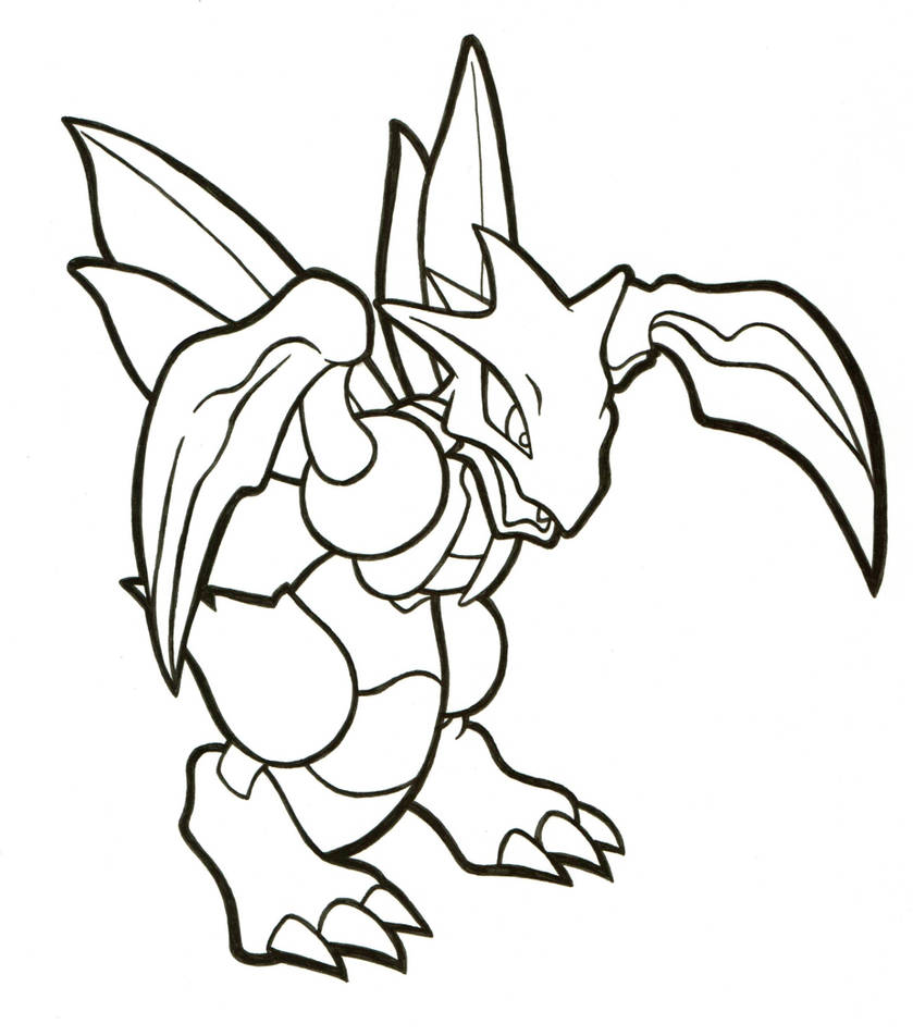 Scyther Lineart 123 by ArticWolfSpirit on DeviantArt