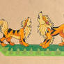 Howling Growlithe and Arcanine