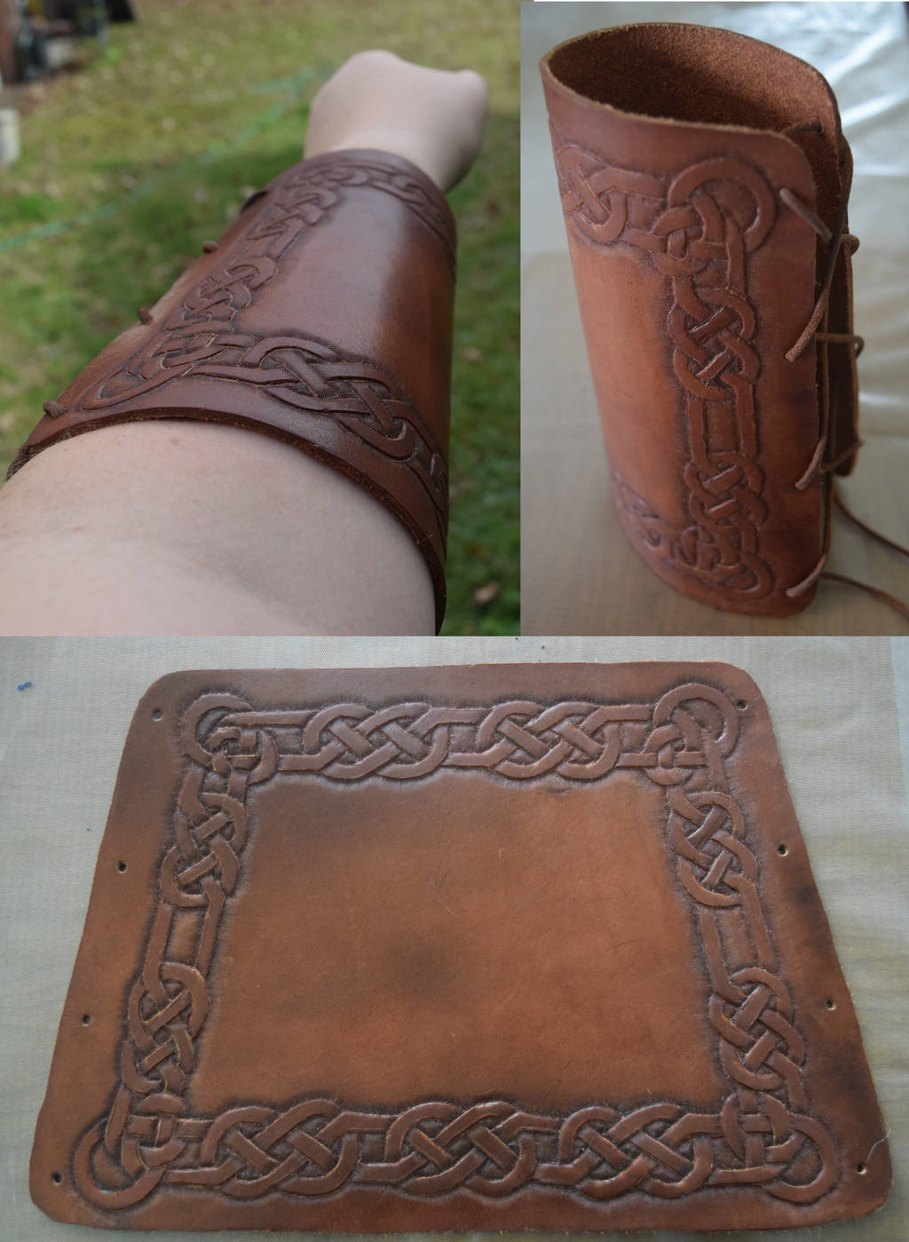 Leather Bracer Finished by MyrddinDerwydd
