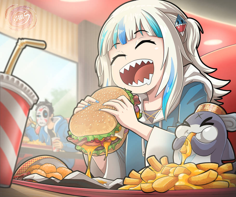 Crossover Stuff 19: Shark eating a Cheeseburger by JanusLad on DeviantArt