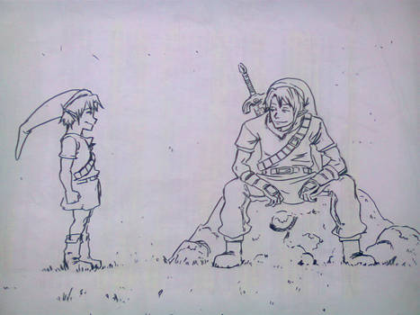 Young Link meets adult Link