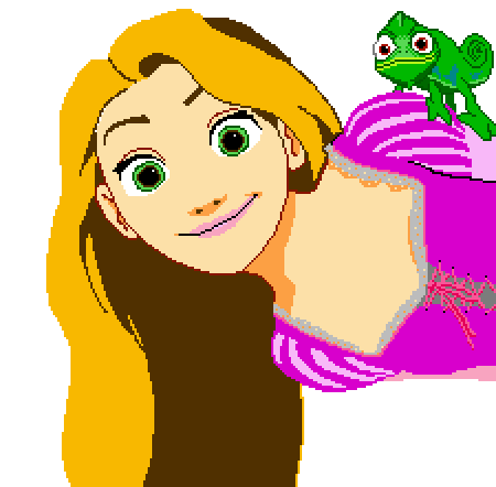 Rapunzel in pixel-art