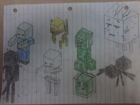 How To Draw Minecraft Mobs Step By Step