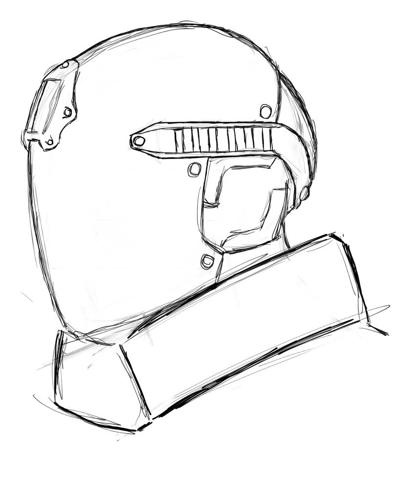 Futuristic Tactical Helmet, Sketch 1 by j3f3r20n on DeviantArt