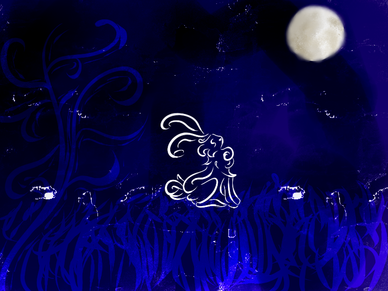 Rabbits Making Rice Cake on the Moon by sparkeythehamster on DeviantArt