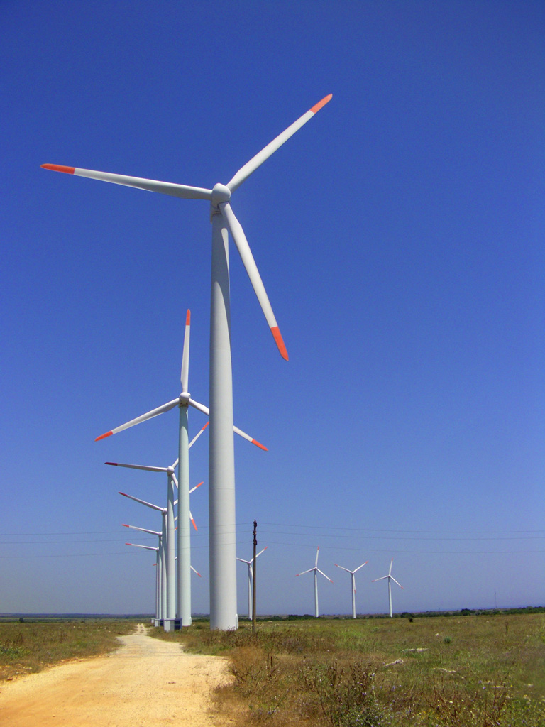 Row of windmills