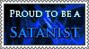 Proud Satanist stamp (blue)