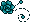 Pixel Rose Divider 3 - Turquoise - Top Left