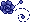 Pixel Rose Divider 3 - Blue - Top Left