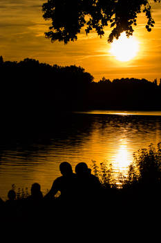 Sunset in Hanover (Maschsee) Germany,